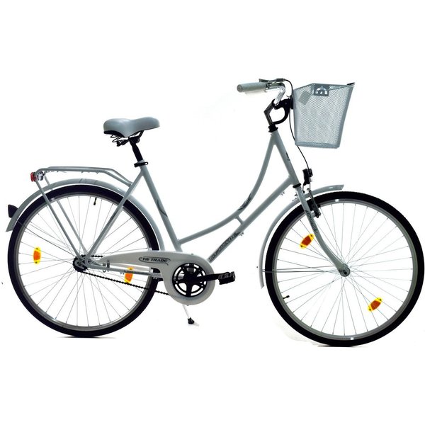 T&Y Trade Cityrad 28 ZOLL DAMEN CITY HOLLAND FAHRRAD BIKE Rad Rücktritt STVO Enur Weiß, 1 Gang, Rücktritt, Gepäckträger, Seitenständer, Korb