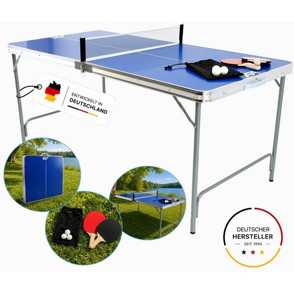 FASports Tischtennisplatte Fabula mit Spielset für Kinder und Jugendliche (Set, 4-tlg., Netz, Schläger, Ball), klappbarer Tischtennistisch, leicht transportierb