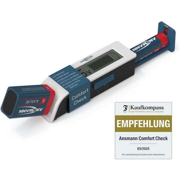 ANSMANN AG Universeller Batterietester für handelsübliche Akkus, Batterien Batterie-Ladegerät