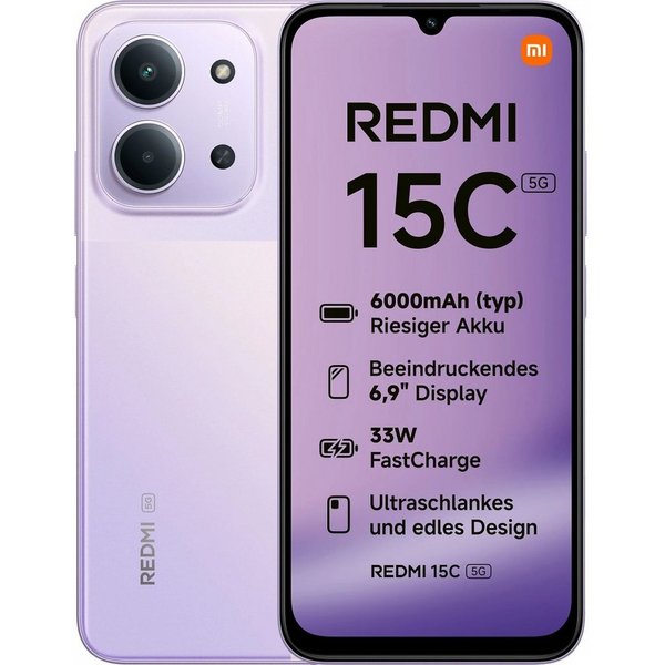 Xiaomi Redmi 15C 5G 256 GB / 4 GB - Smartphone - dusk purple Smartphone (6,9 Zoll, 256 GB Speicherplatz)