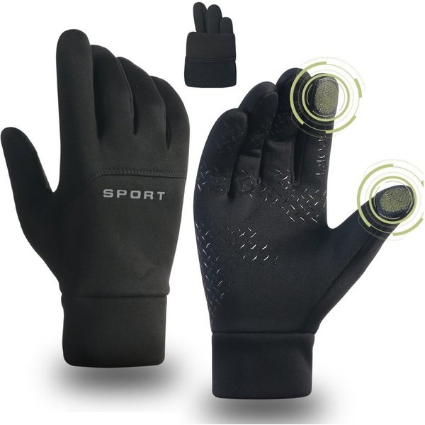 nsihing Fahrradhandschuhe Damen Herren Warme Winterhandschuhe wasserdichte Fleecehandschuhe Touchscreenhandschuhe Winddichte Laufhandschuhe rutschfeste