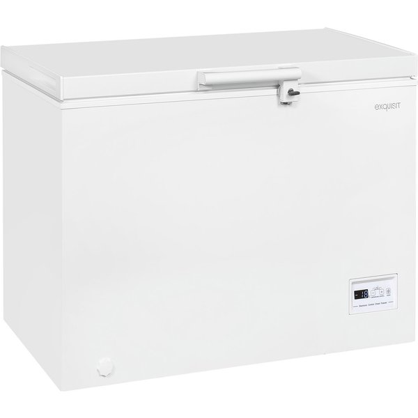 exquisit Gefriertruhe GT200-HE-041C, 102,6 cm breit, 198 l, 4*-Gefriertruhe mit Griff & Türschloss – leicht zu öffnen