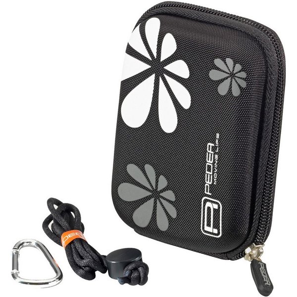 PEDEA Kameratasche Hardcase für Digitalkamera Kompaktkamera & Action Cams, Hardcase Schale, wasserabweisend, Zubehörfach, Karabine & Umhängeband