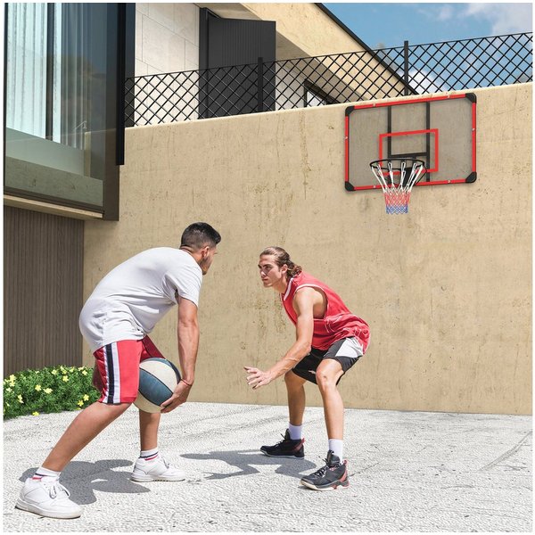 SPORTNOW Basketballständer Basketballkorb mit Rückwand, Basketballbrett, Wandmontage (Basketballkorb, 1-St., Basketballbrett mit Korb), für Outdoor, Stahl, 113 