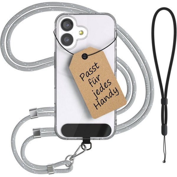 EAZY CASE Handykette Universal Handykette für alle Modelle zum Umhängen, Universale Handykette zum Umhängen für alle Case Modelle geeignet Weiß