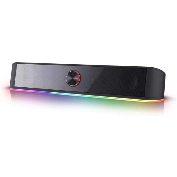 Redragon GS560 RGB Soundbar Schwarz – Satter Klang Soundbar (4 LED-Modi & Plug & Play via 3,5mm+USB für PC/TV/Laptop)