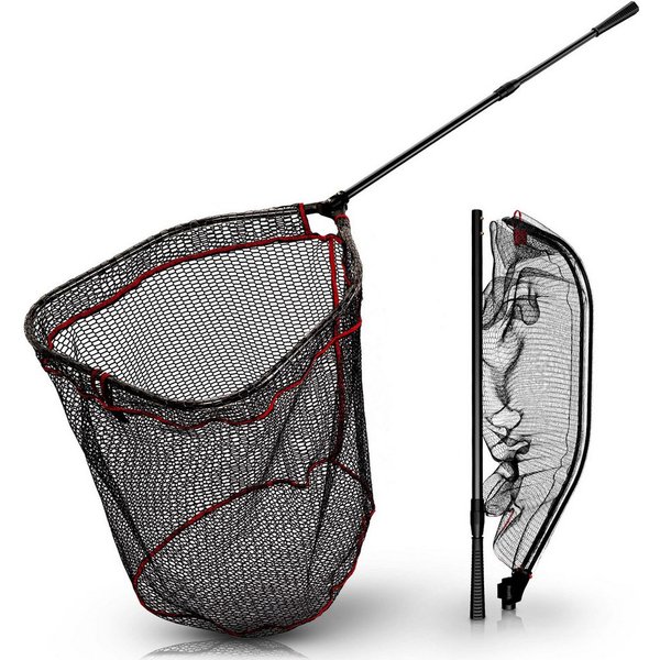 Paradox Fishing Angelkescher gummierter Raubfischkescher 1,7m, 120-170cm Länge, Kescherkopf: 60*50*55cm, gummiertes Netz