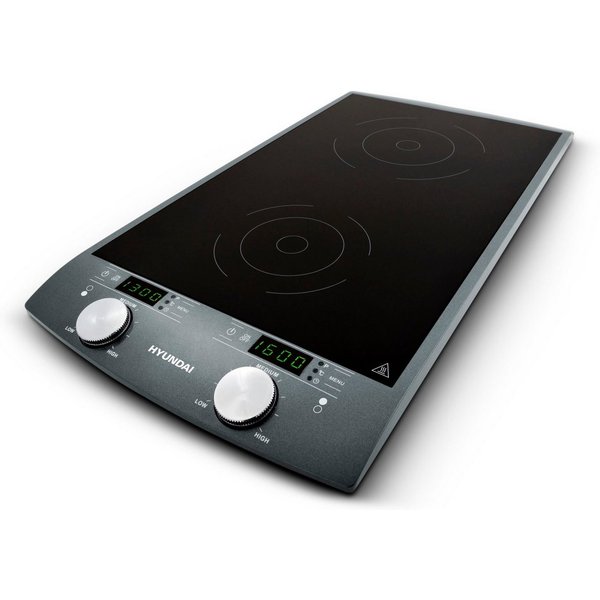 Hyundai Doppel-Induktionskochplatte IND233, Durchmesser 13–18 cm, 2x900W, LED Display, 10 wählbare Heizstufen