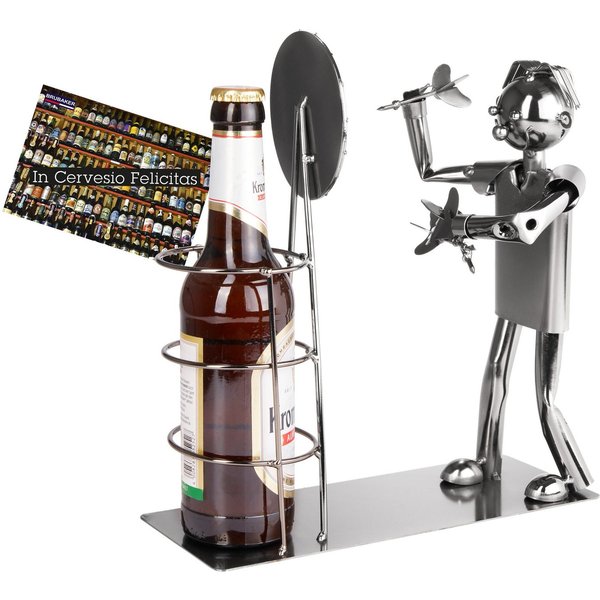 BRUBAKER Flaschenhalter Bierflaschenhalter Darts Meisterschaft, (Bier Halter mit Grußkarte für Dartspieler und Darts Fans, 1-St), Metall Skulptur Flaschenstände
