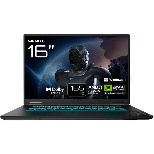 Gigabyte Gaming A16 Laptop Ryzen 7 RTX 5000 Serie 16GB 1TB SSD 165Hz Gaming-Notebook (40,6 cm/16 Zoll, AMD Ryzen 7 260, GeForce RTX 5050, 16 GB, 1000 GB SSD, 16