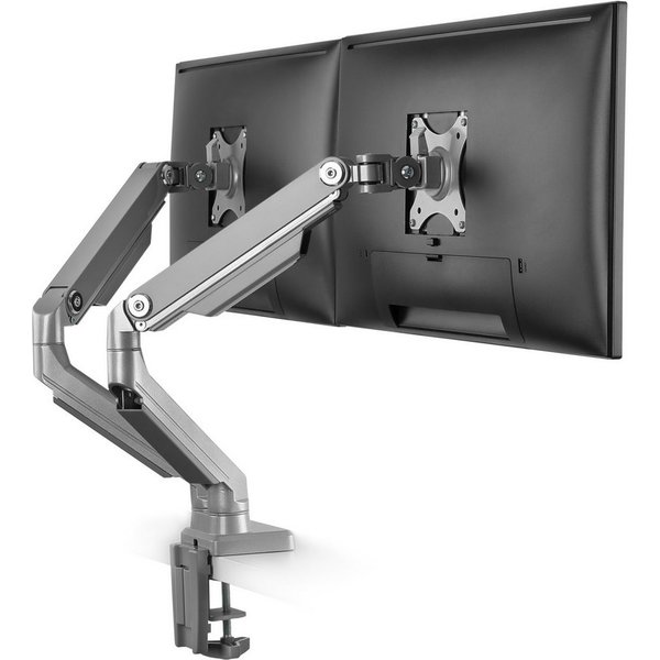 RICOO Monitor-Halterung Tischhalterung für 2 Monitore neigbar mit Doppelarm TS8811, (bis 27 Zoll, VESA 75x75 und 100x100, 1-tlg., min 2Kg - max 8Kg,von 43-68 cm