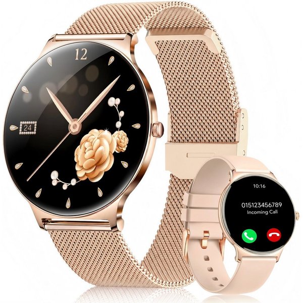 SWGOTA 2026 Smartwatch Damen Ultradünn mit 1,56" AMOLED und 20 Tage Akku Smartwatch IP68+5ATM Fitnessuhr mit 150+ Sportmodi und Bluetooth-Anruf, sowie SpO2-, Wh
