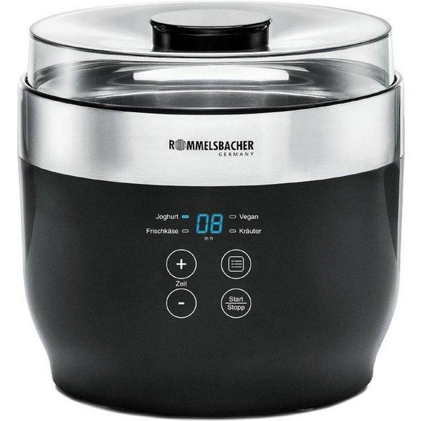 Rommelsbacher Multikocher Rommelsbacher JG 80 Joghurt- und Frischkäsebereiter, LED-Display, 24 Stunden Zeitschaltuhr, Netzbetrieb
