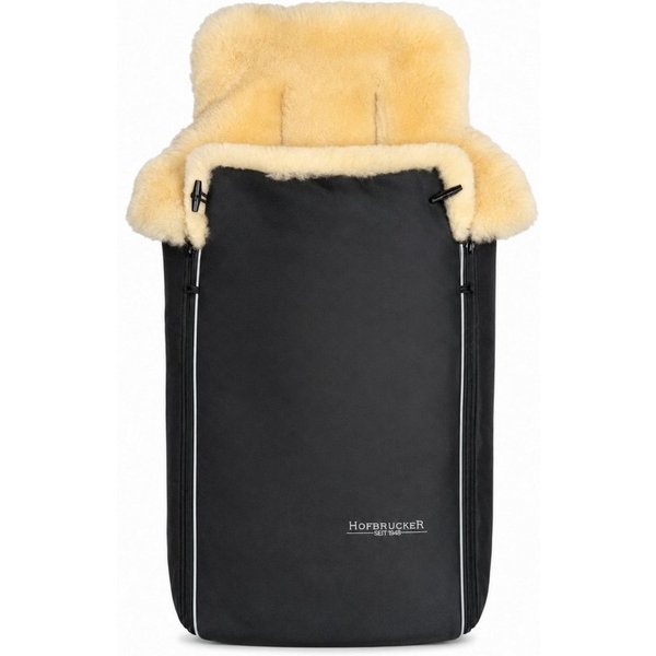 Hofbrucker seit 1948 Fußsack Lammfell-Fußsack Luxus für Kinderwagen und Buggy, warmer Winterfußsack mit echtem Lammfell wind- und wasserabweisend