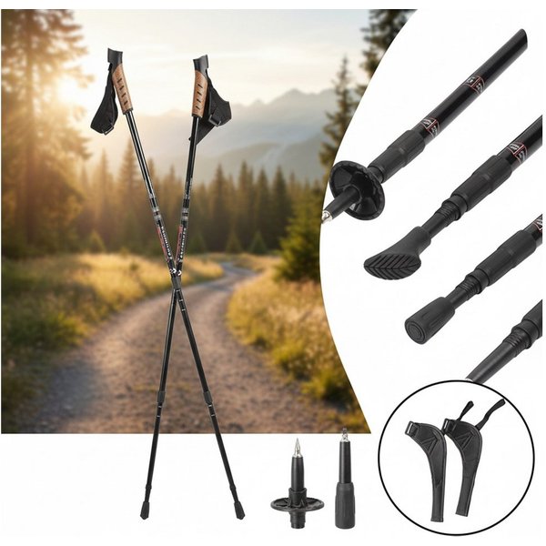 Melko Nordic-Walking-Stöcke Wanderstöcke Nordic Walking Teleskop Stöcke Antischock Aluminium (Stück, Premium Qualität), Teleskopstock