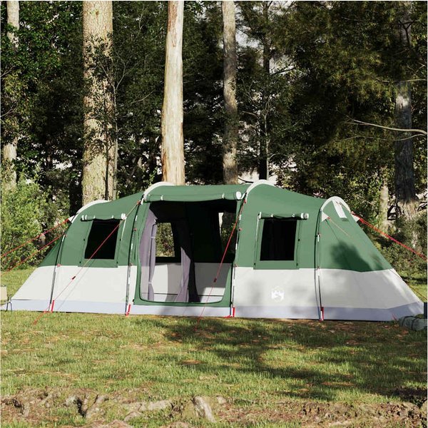 furnicato Faltzelt Familienzelt Tunnelzelt 564x240x205 cm Grün, (1 tlg), Campingzelt mit 2 Schlafkabinen, E-Anschluss und Tragetasche