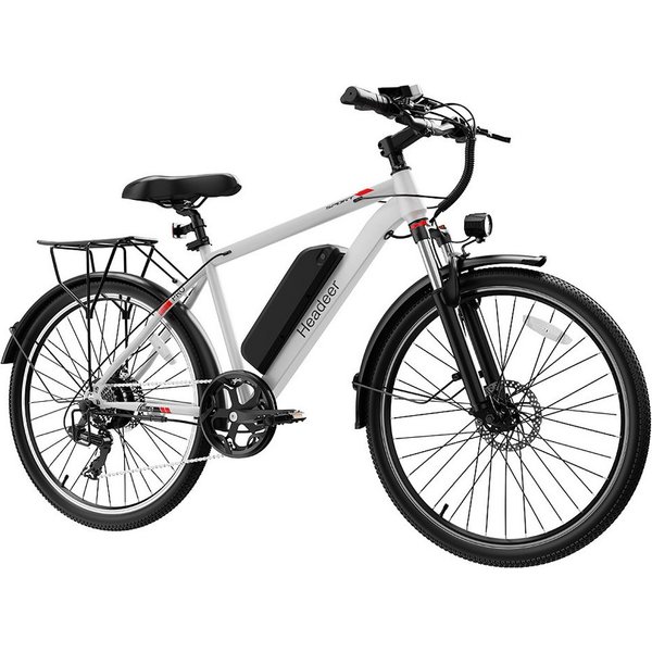 Vankel E-Bike Mountainbike 26 Zoll für Damen und Herren, 720 Wh, bis zu 120 km, App, Kettenschaltung, Heckmotor, 720 Wh, Für Alltag und Touren mit Federgabel, D