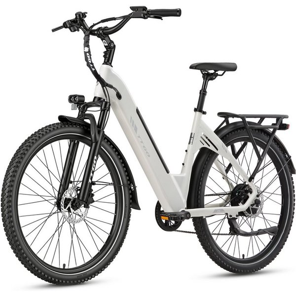 TTGO E-Bike Cityrad 28x2,4 Zoll, 110km, ZOOM Federsattelstütze, 70 Nm Hinterradmotor, C5, 7 Gang Shimano, Kettenschaltung, Heckmotor, 648 Wh, Tiefeinstieg, Pede