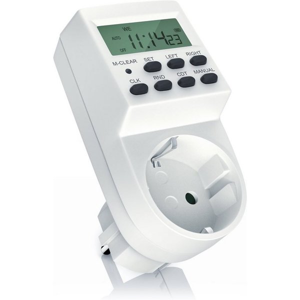 Brandson Zeitschaltuhr Digitale Zeitschaltuhr mit LCD Display, digital, 1-St., mit Kinderschutzsicherung, 1,5" LCD Display, 20 ON/OFF Programme