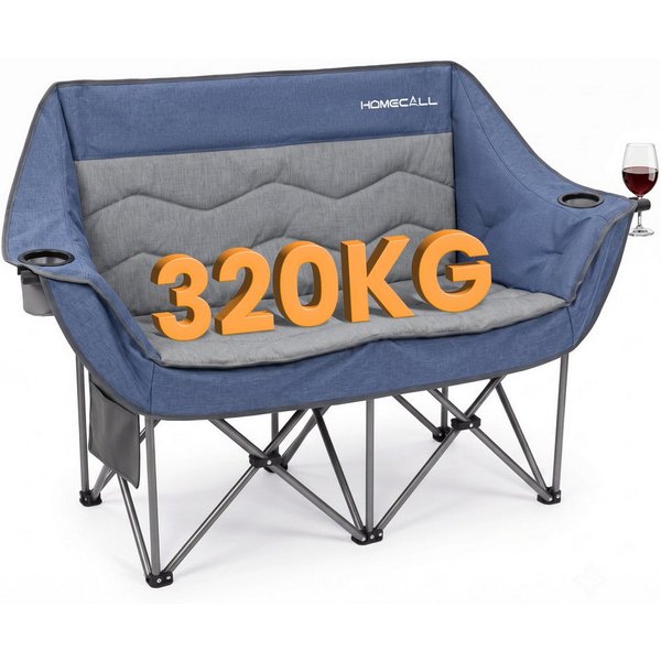 HOMECALL Campingstuhl Camping Sofa faltbar XXL für 2 Personen Luxus Camping Couch Doppelter