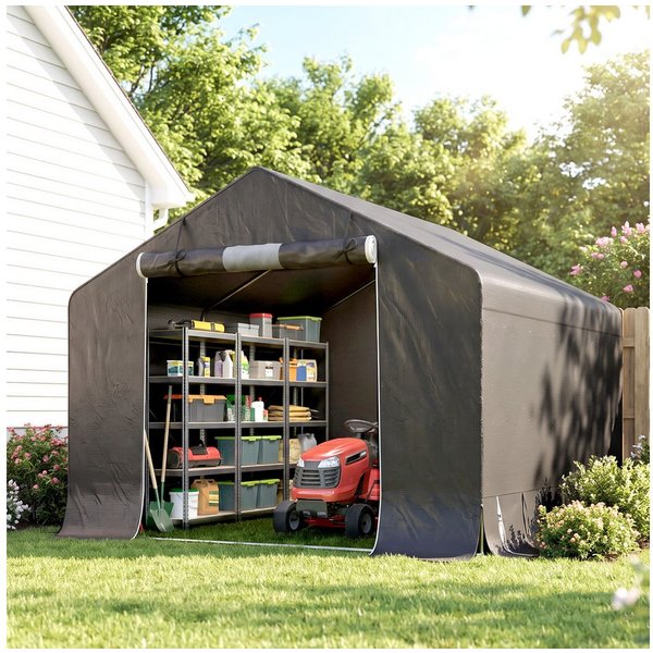 Outsunny Gerätezelt Garagenzelt 300 x 300 x 210 cm wasserdicht Fahrradgarage, Personen: 1 (wasserdicht Fahrradgarage, 1 tlg., Garagenzelt), für Gartengeräte Fah