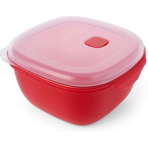 HAC24 Dampfgarer Mikrowellen Dampfkocher Mikrowellengeschirr, 1,5 Liter Rot Herausnehmbarer Dünsteinsatz und Ventil