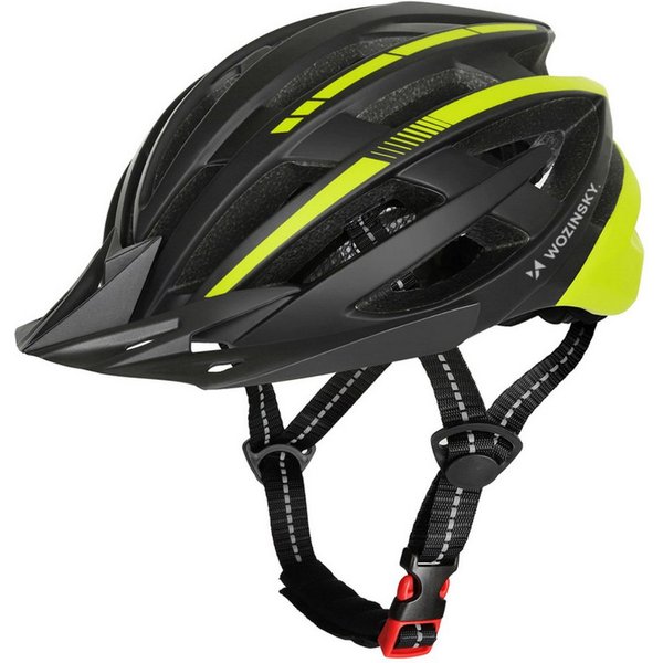 Wozinsky Fahrradhelm HT-28, USB-LED-Rücklicht für zusätzliche Sichtbarkeit, Visier abnehmbar