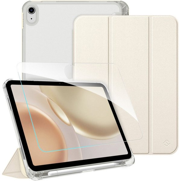 Fintie Tablet-Hülle für iPad 11 Generation 11'' 2025 (A16), iPad 10 Generation 10.9'' 2022, mit Schutzfolie, matt durchsichtige Rückseite Case mit Stifthalter