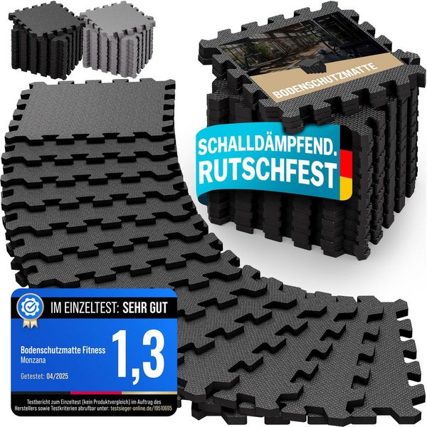 monzana Fitnessmatte (18-St), Rutschfest, EVA-Schaumstoff, Bodenschutz, 30x30cm, Fitnessmatte, Pool