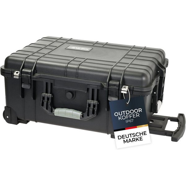HMF Kameratasche Outdoor-Trolley, ODK400, Fotokoffer, Kamerakoffer, mit Rasterschaumstoff, 58,5 x 45 x 27,5 cm Schwarz