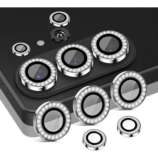 Tec-Expert Kameraschutzglas 9H Glas Set Silber mit Schmuckstein für Samsung Galaxy S26 Ultra für Samsung Galaxy S26 Ultra, Linsenschutzglas Set, 1 Stück, Kamera
