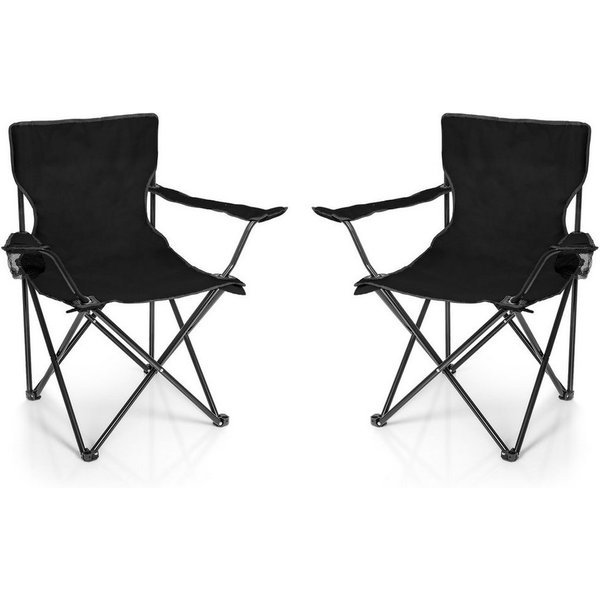 BigDean Campingstuhl 2x Faltstuhl Campingstuhl Anglerstuhl Getränkehalter Klappstuhl (Set, 2 St), Flexibel, Praktisch, Robust, Leicht, Tragbar
