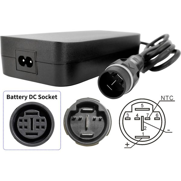 PowerSmart Batterie-Ladegerät (42V 4A Schnellladegerät für Yamaha Simplo Intube Akku 36V GasGas, Haibike, Husqvarna)