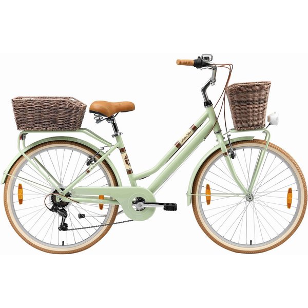 Bikestar Cityrad, 7 Gang Shimano RD-TY21 Schaltwerk, Kettenschaltung, für Damen, Kettenschaltung