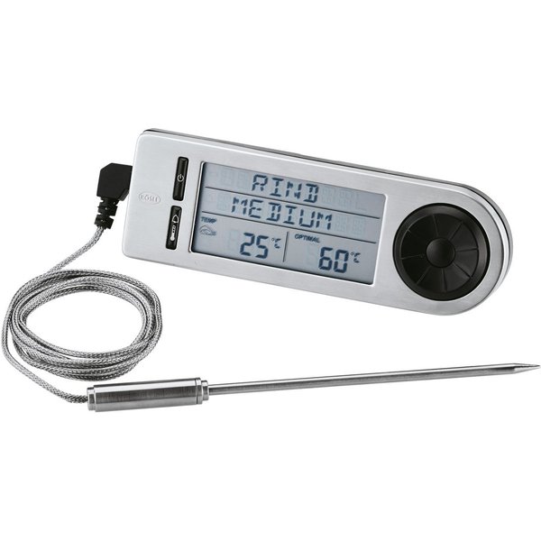 RÖSLE Bratenthermometer, digitaler Kerntemperaturmesser, –20 °C bis +250 °C, Edelstahl 18/10