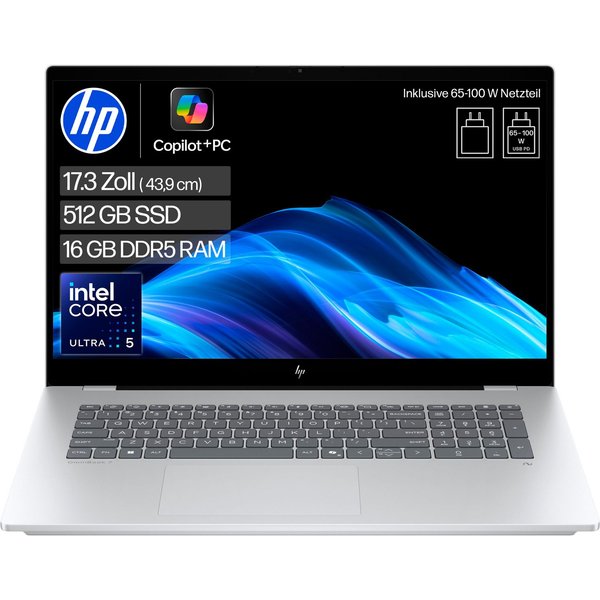 HP OmniBook 7 NGAI 17-dc0550ng Notebook (43,9 cm/17,3 Zoll, Intel Core Ultra 5 226V, ARC 130V, 16 GB, 512 GB SSD)