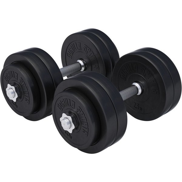 GORILLA SPORTS Kurzhantel Kurzhanteln - Verstellbare Hanteln, Standard / Gripper, Kurzhantelset, (20 kg / 30 kg Gesamtgewicht)