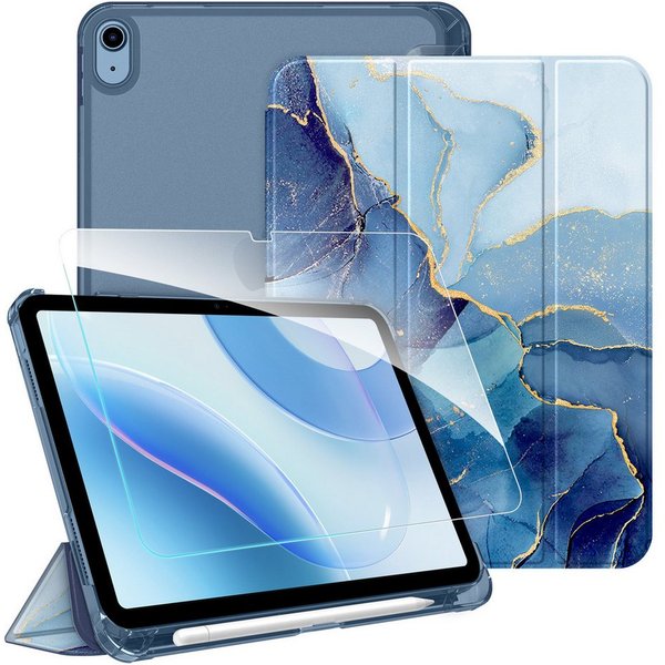 Fintie Tablet-Hülle für iPad 11 Generation 11'' 2025 (A16), iPad 10 Generation 10.9'' 2022, mit Schutzfolie, matt durchsichtige Rückseite Case mit Stifthalter