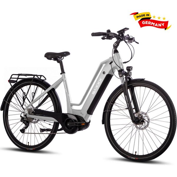 SAXXX E-Bike Cityrad 28 Zoll, 80Nm Mittelmotor, 100km, Elektrofahrrad für Damen Herren, 10 Gang SHIMANO Deore Schaltwerk, Kettenschaltung, Mittelmotor, 540 Wh, 