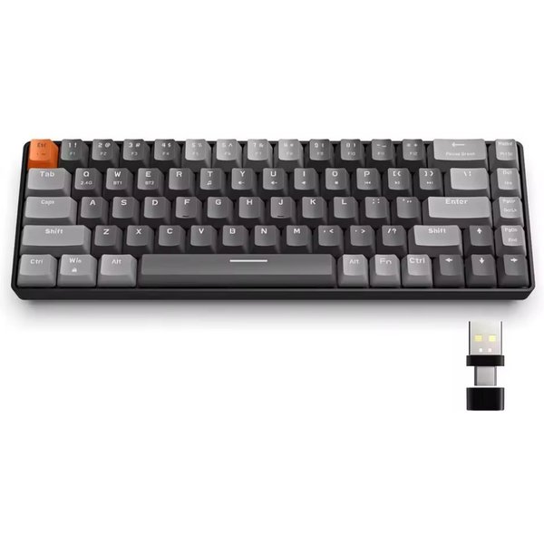 ATTACK SHARK K68 mechanische Wireless-Tastatur Gaming Kabellose Tastatur Gaming-Tastatur (Ergonomisch leicht, Flexibler Dual-Mode)