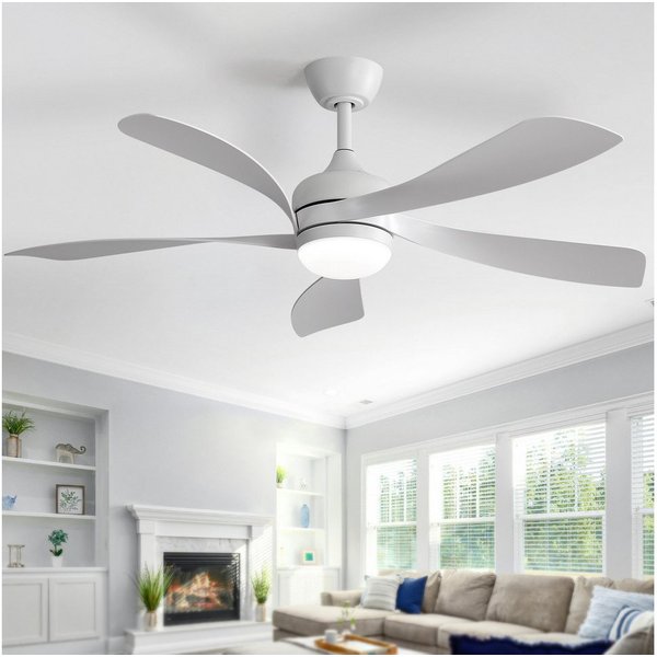 Sofucor Deckenventilator mit LED‑Leuchte, Leiser DC‑Motor, Fernbedienung & Timer‑Funktion, 132 cm Vielseitiger Deckenventilator für alle Räume