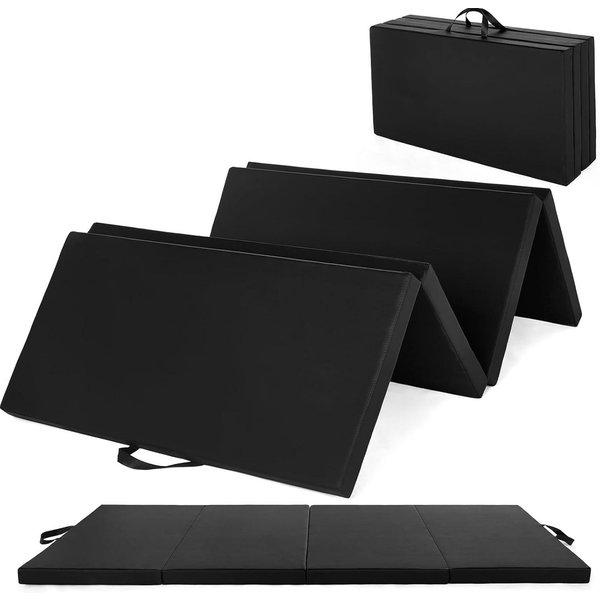 GarveeMore Gymnastikmatte 4-fach faltbare Fitnessmatte 180x90x5cm