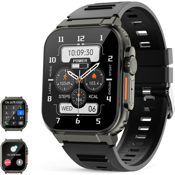 Lige Smart Watch Ultra Herren mit Telefonfunktion, Fitness-Tracker Smartwatch, IP67 Wasserdicht, 100+ Sportmodi, Schlafüberwachung