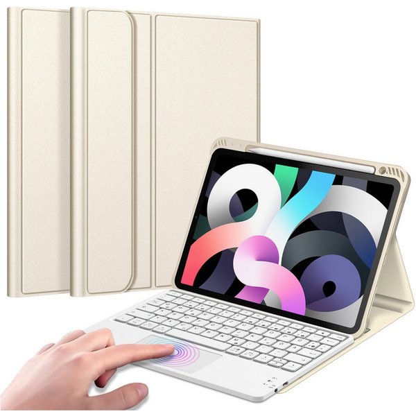Fintie Tablet-Hülle für iPad Air 11'' M4/M3/M2(2026/2025/2024), iPad Air 5/4 Gen 2022/2020 10.9 Zoll, mit Stifthalter, Magnetische Abnehmbare Deutsche Tastatur 