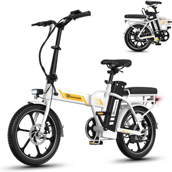 EVERCROSS TECH E-Bike EK5 Faltbares E-Fahrrad,Pedelec, 36V 13AH, Heckmotor, 468 Wh, Heckmotor, 15/20/25 KM/H, bis 60km, ebike Herren/Damen