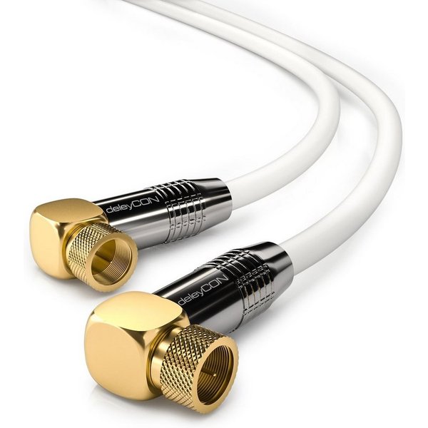 deleyCON deleyCON 15m SAT Kabel gewinkelt Antennenkabel Satellitenkabel SAT-Kabel