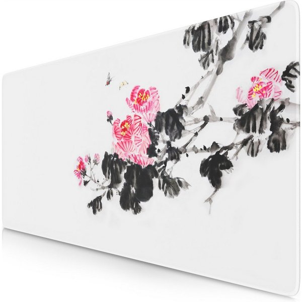 Titanwolf Gaming Mauspad XXL Speed Mousepad 900 x 400 x 3 mm, Schreibtischauflage, abwaschbar (1-St), rutschfeste Rückseite, Geschwindigkeit & Präzision, Sumi-e