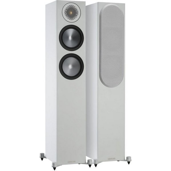 MONITOR AUDIO Monitor Audio Bronze 200 Standlautsprecher 6G Weiß Grau Paar Stand-Lautsprecher (passive Lautsprecher, 120 W, Standlautsprecher, inklusive Lautspr