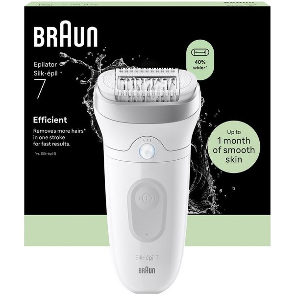 Braun Epilierer 7-000, Effizienter Epilierer mit breitem Kopf für Nass & Trocken