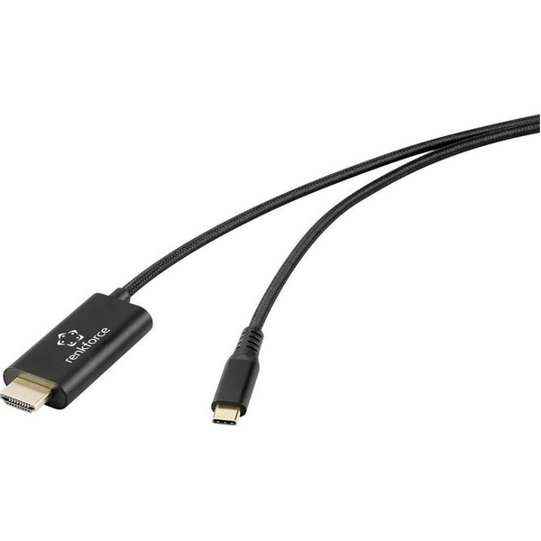Renkforce USB-C® / HDMI Anschlusskabel USB-C® Stecker, HDMI-A Stecker, USB-C® HDMI-Kabel, mit Ladebuchse, 4K UHD